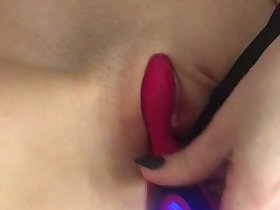 Self-pollution shaved pussy